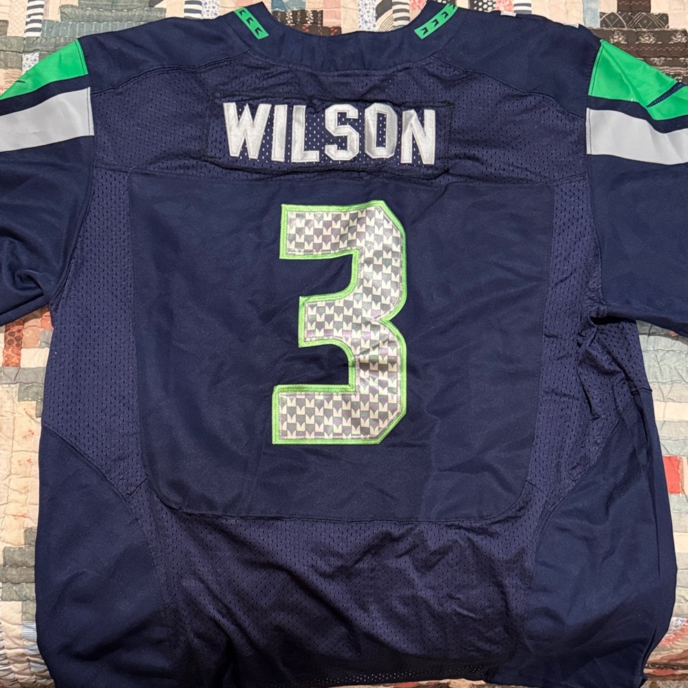 NFL Seattle Seahawks Navy and Green On-Field Jersey